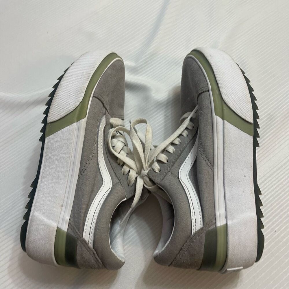 Vans Old Skool Stacked Sneakers Shoes White Gray Skate Casual Size 6.5 6 1/2 - Picture 7 of 8